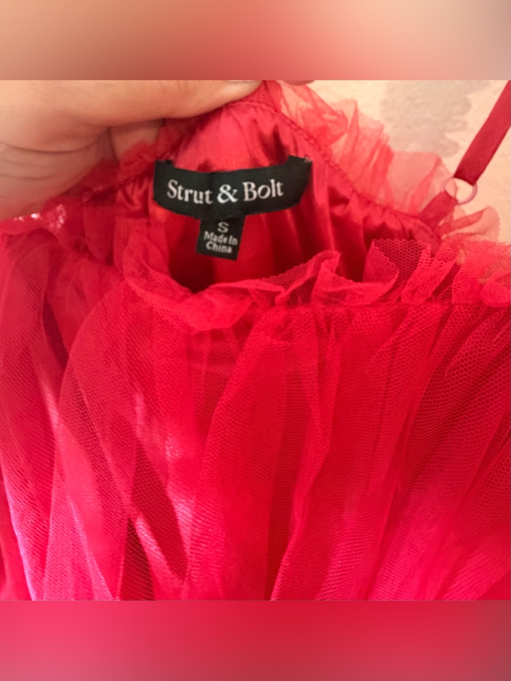 Red Ruffled Tiered Sundress - Picture 2 of 3